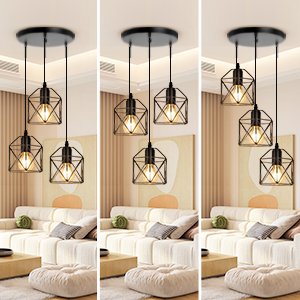 3-light pendant lighting fixture farmhouse kitchen island hanging dining room light fixture