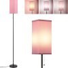 Tall Floor Lamp with Linen Shade – 3 Color Temperature, Black, LED Bulbs, Pull Chain Switch, Easy Assembly