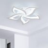 Goeco Dimmable Ceiling Light, White 5-Petals Flower Design Flush Mount Ceiling Lights Fixture, 3000K-6500K LED Acrylic with APP/Remote Control for Bedroom, Dining Room, Living Room, Kitchen