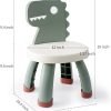 Toddler Chair,Plastic Kids Dino Chair,Sturdy Durable and Lightweight Toddler’s Activity Chairs,Anti-Slip Ergonomic Design Kids Step Stool,Indoor or Outdoor Use for Boys Girls Aged 1+ (Green)