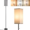 Tall Floor Lamp with Linen Shade – 3 Color Temperature, Black, LED Bulbs, Pull Chain Switch, Easy Assembly