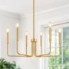 Black Chandelier, 6-Light Farmhouse Chandelier for Dining Room Lighting Fixtures Hanging, Dining Light Fixtures Industrial Modern Chandelier for Bedroom, Foyer, Hall, Kitchen, Living Room and Entryway