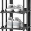 6 Tier Narrow Shoe Rack, Small Stackable Shoe Stand, Space Saving Furniture Shoe Storage Organizer for Entryway, Closet, Vertical Shoe Tower Rack