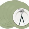 100 Pieces Sage Green Paper Place Mats Sage Round Disposable Table Mats Green Paper Doilies Decorative Placemats for Wedding Banquet Party Home Dining Tableware Decor