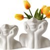 White Ceramic Vase -Set of 3 Boho for Modern Home Decor,Nordic Minimalism Decor Office Entryway Living Room Centerpiece Table Decorations Vases