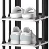 6 Tier Narrow Shoe Rack, Small Stackable Shoe Stand, Space Saving Furniture Shoe Storage Organizer for Entryway, Closet, Vertical Shoe Tower Rack