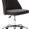 Sweetcrispy Armless Office Chair Cute Desk Chair, Modern Fabric Home Office Desk Chairs with Wheels Adjustable Swivel Task Computer Vanity Chair for Small Spaces