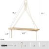 Mkono Macrame Hanging Shelves Boho Wall Decor Set of 2 Rustic Wood Floating Storage Shelf for Bedroom Bathroom Living Room Nursery Dorm Room, Display Shelving for Hanging Plants Photos