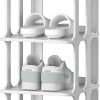 6 Tier Narrow Shoe Rack, Small Stackable Shoe Stand, Space Saving Furniture Shoe Storage Organizer for Entryway, Closet, Vertical Shoe Tower Rack