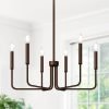 Black Chandelier, 6-Light Farmhouse Chandelier for Dining Room Lighting Fixtures Hanging, Dining Light Fixtures Industrial Modern Chandelier for Bedroom, Foyer, Hall, Kitchen, Living Room and Entryway