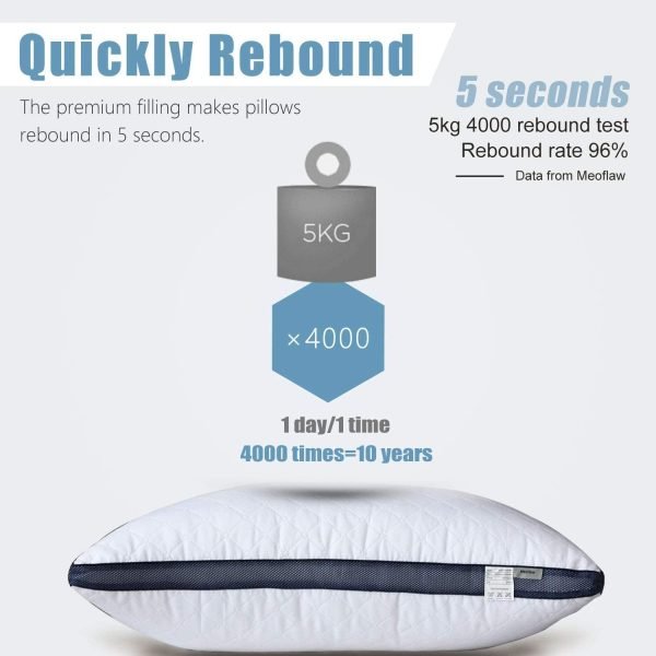 Pillows for Sleeping (2-Pack), Luxury Hotel Pillows Queen Size Set of 2,Bed Pillows for Side and Back Sleeper (Queen)