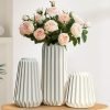 White Ceramic Vase -Set of 3 Boho for Modern Home Decor,Nordic Minimalism Decor Office Entryway Living Room Centerpiece Table Decorations Vases