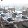 AELS Melamine Dinnerware Set of 12 Pcs Dinner Dishes Set for Indoor and Outdoor Use, Dishwasher Safe, Lightweight Unbreakable, BPA Free, Light Blue