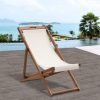 Patio Lounge Chair Outdoor Beach Chair Set of 2, Beach Sling Chair Patio Chairs Set of 2 , Wooden Folding Outdoor Chairs for Outside, 3 Level Height Adjustable, Portable Reclining Beach Chair