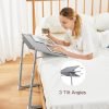 Adjustable TV Tray Table – TV Dinner Tray on Bed & Sofa, Comfortable Folding Table with 6 Height & 3 Tilt Angle Adjustments (Gray)