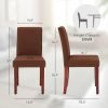 Dining Chairs, Kitchen Chairs Set of 2 with Solid Wood Legs, Armless Upholstered Indoor Kitchen Dining Room Chairs for Dining Room, Kitchen Chairs Parson Chairs