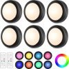 Yiliaw 12 Pack LED Puck Lights Remote Control 16 Color Changeable Under Cabinet Lights, Battery Operated Lights Night Light with Dimmer & Timmer for Closet Bedroom Kitchen, White