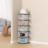 6 Tier Narrow Shoe Rack, Small Stackable Shoe Stand, Space Saving Furniture Shoe Storage Organizer for Entryway, Closet, Vertical Shoe Tower Rack