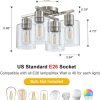 4 Light Semi Flush Mount Ceiling Lights, Modern Brushed Nickel Ceiling Light Fixtures, Light Fixtures Ceiling Mount with Clear Glass Shade for Kitchen, Dining Room, Farmhouse, Foyer, Bedroom