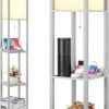 SHINE HAI 3-in-1 Shelf Floor Lamp with 1 USB&Type C&1 AC Outlet, 3-Tiered LED Shelf Lamp, Shelf & Storage Floor Lamp Combination Modern Standing Light