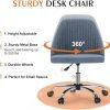 Sweetcrispy Armless Office Chair Cute Desk Chair, Modern Fabric Home Office Desk Chairs with Wheels Adjustable Swivel Task Computer Vanity Chair for Small Spaces