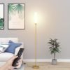 Floor Lamp with Remote Control,Bright Floor Lamps for Living Room/Bedroom/Office, Stepless Adjustable 3000K-6000K Colors and 10-100% Brightness,Standing Light with Foot Switch (Black)