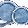 AELS Melamine Dinnerware Set of 12 Pcs Dinner Dishes Set for Indoor and Outdoor Use, Dishwasher Safe, Lightweight Unbreakable, BPA Free, Light Blue