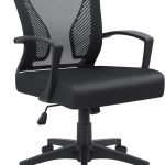 Furmax Office Chair Mid Back Swivel Lumbar Support Desk Chair, Computer Ergonomic Mesh Chair with Armrest (Black)