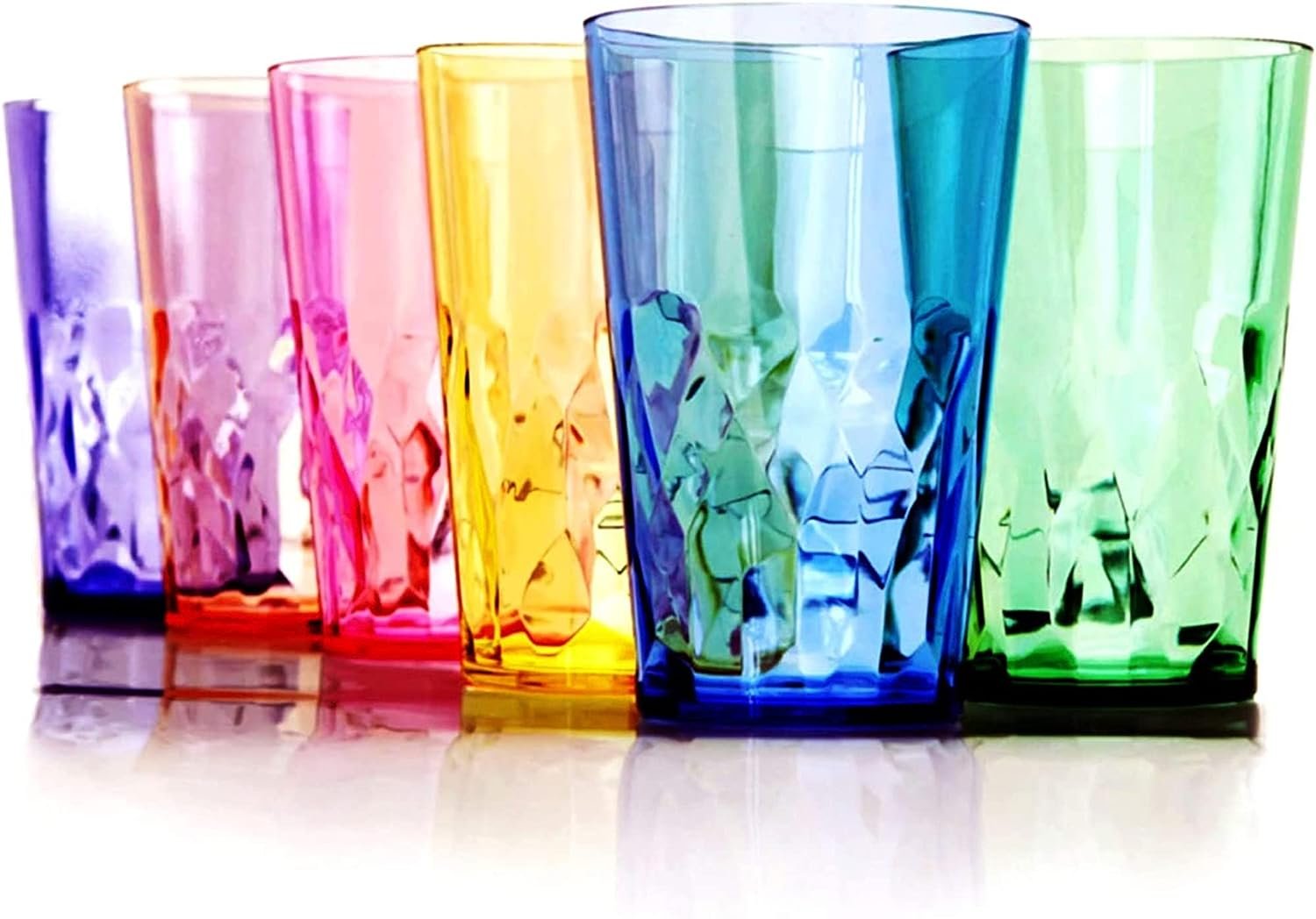 19oz Unbreakable Premium Drinking Glasses Set of 6 – Super Grade Acrylic Plastic – Perfect for Gifts – Dishwasher Safe – Stackable – Drinkware Cups Reusable Water Tumbler