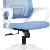 Neo Chair Office Computer Desk Chair Gaming-Ergonomic Mid Back Cushion Lumbar Support with Wheels Comfortable Blue Mesh Racing Seat Adjustable Swivel Rolling Home Executive (Black)