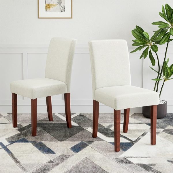 Dining Chairs, Kitchen Chairs Set of 2 with Solid Wood Legs, Armless Upholstered Indoor Kitchen Dining Room Chairs for Dining Room, Kitchen Chairs Parson Chairs