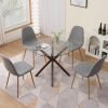 Dining Chairs Set of 4,Modern Upholstered Dining Room Chairs, Kitchen Chairs with Metal Legs, Comfortable Kitchen Chairs for Dining Room Kitchen Bedroom Cafe Bistro Restaurant,Grey