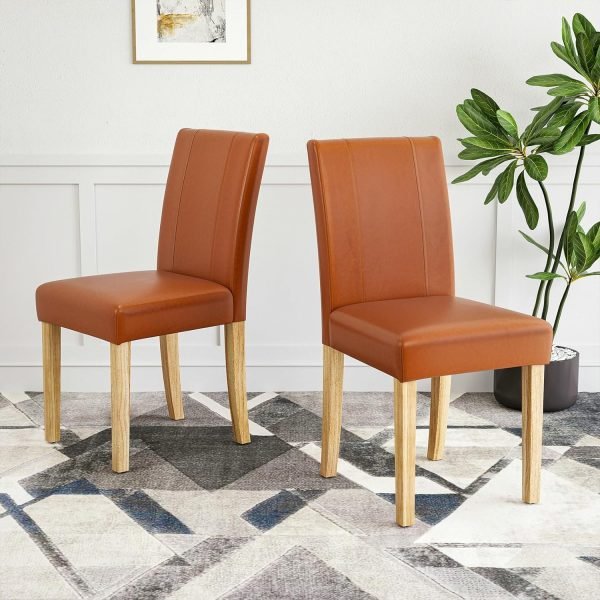 Dining Chairs, Kitchen Chairs Set of 2 with Solid Wood Legs, Armless Upholstered Indoor Kitchen Dining Room Chairs for Dining Room, Kitchen Chairs Parson Chairs