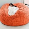 Giant Fur Bean Bag Chair Cover for Kids Adults, (No Filler) Living Room Furniture Big Round Soft Fluffy Faux Fur Beanbag Lazy Sofa Bed Cover (Light Grey, 5FT)