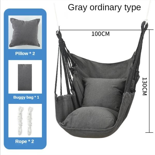 Hanging Swing Canvas Hanging Chair College Student Dormitory Hammock with Pillow Indoor Camping Swing Adult Leisure Chair