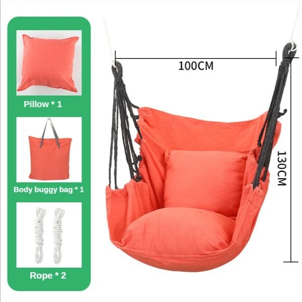 Hanging Swing Canvas Hanging Chair College Student Dormitory Hammock with Pillow Indoor Camping Swing Adult Leisure Chair