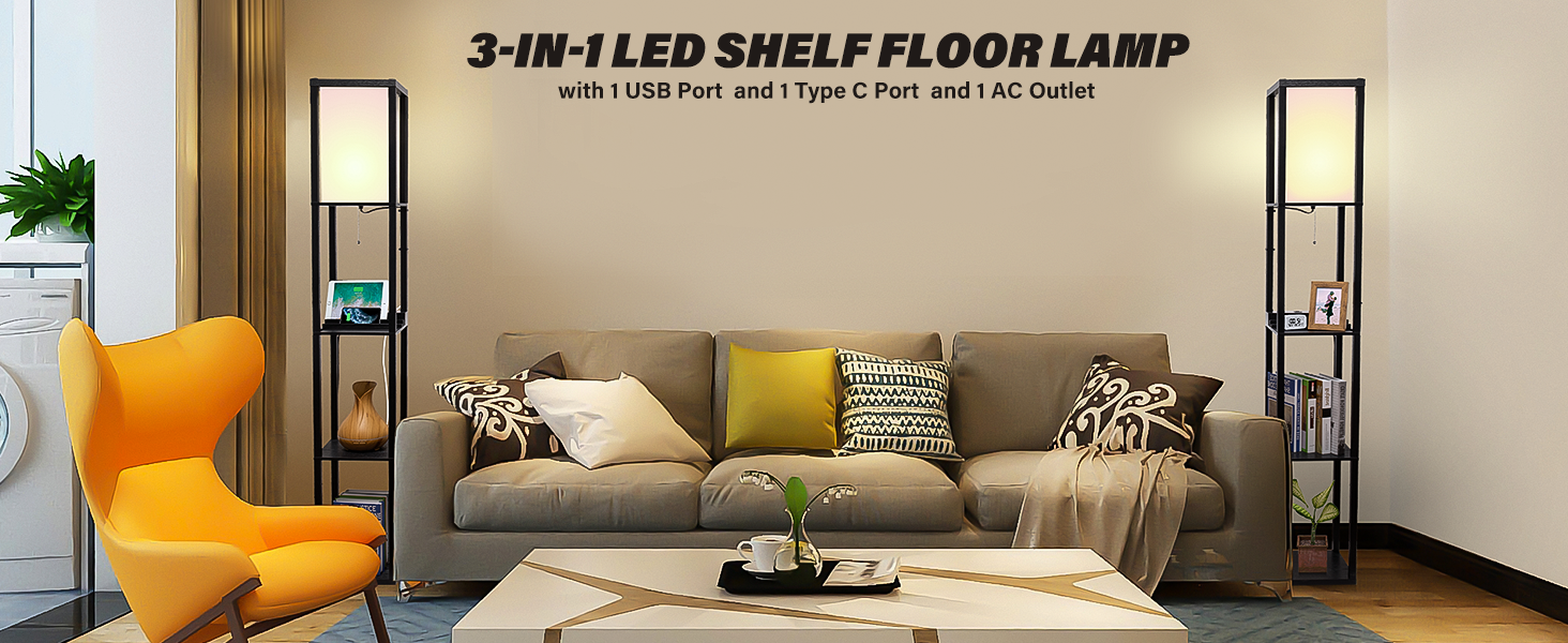 shelf floor lamp