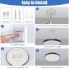 24W Led Ceiling Light, 12 Inch Flush Mount Ceiling Light, 6500K Super Bright Light Fixture with 3000 Lumens for Bedroom, Living Room, Hallway, Dining Room, Study Room(White)